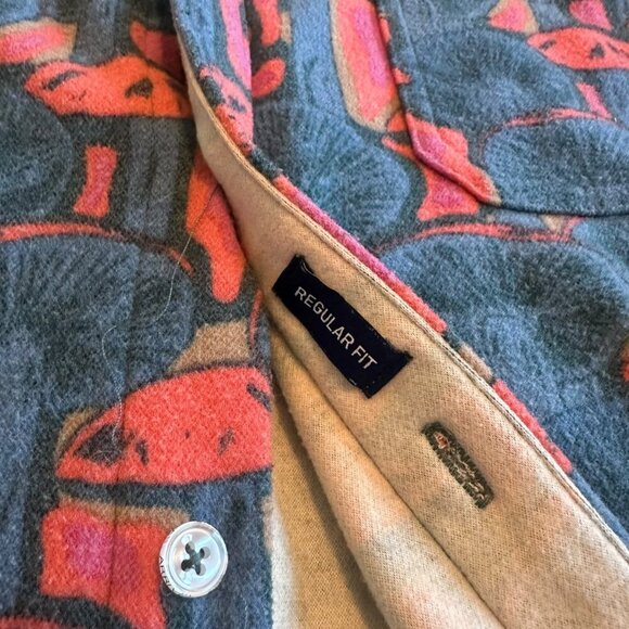 Chubbies Cloud-10 Overshirt The Funky Spore Button-Down Flannel Shirt Medium Men - Picture 9 of 11